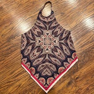 Scarf Print Halter Top